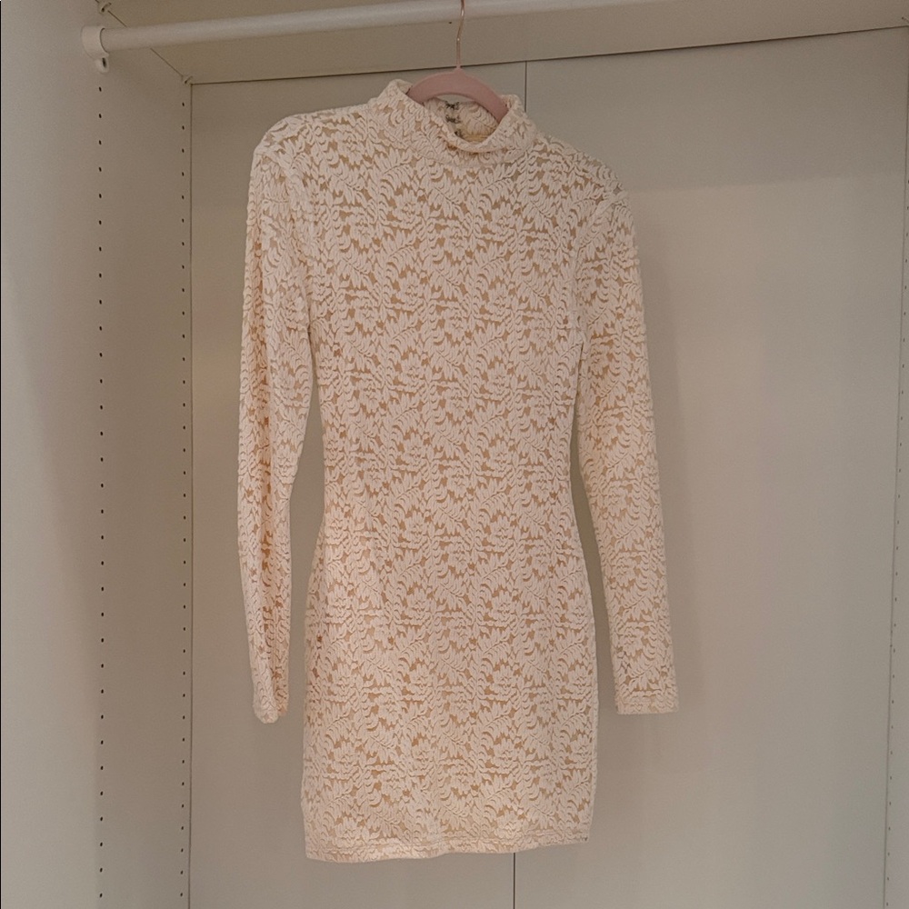 Michael Costello x REVOLVE ivory lace dress